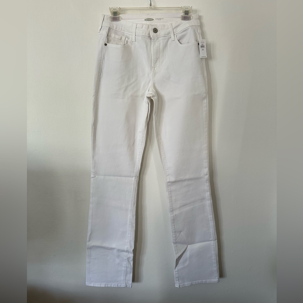 Old Navy | 8L | White Mid-Rise Kicker Bootcut Jeans